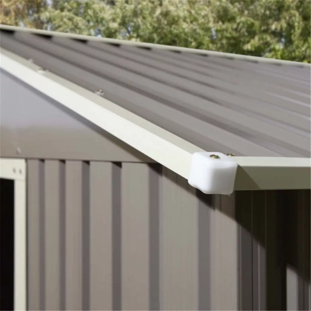 10 x 12 Deluxe Ironwood Metal Apex Shed – Double Door, Assembly & Foundation Kit – Light Grey product image