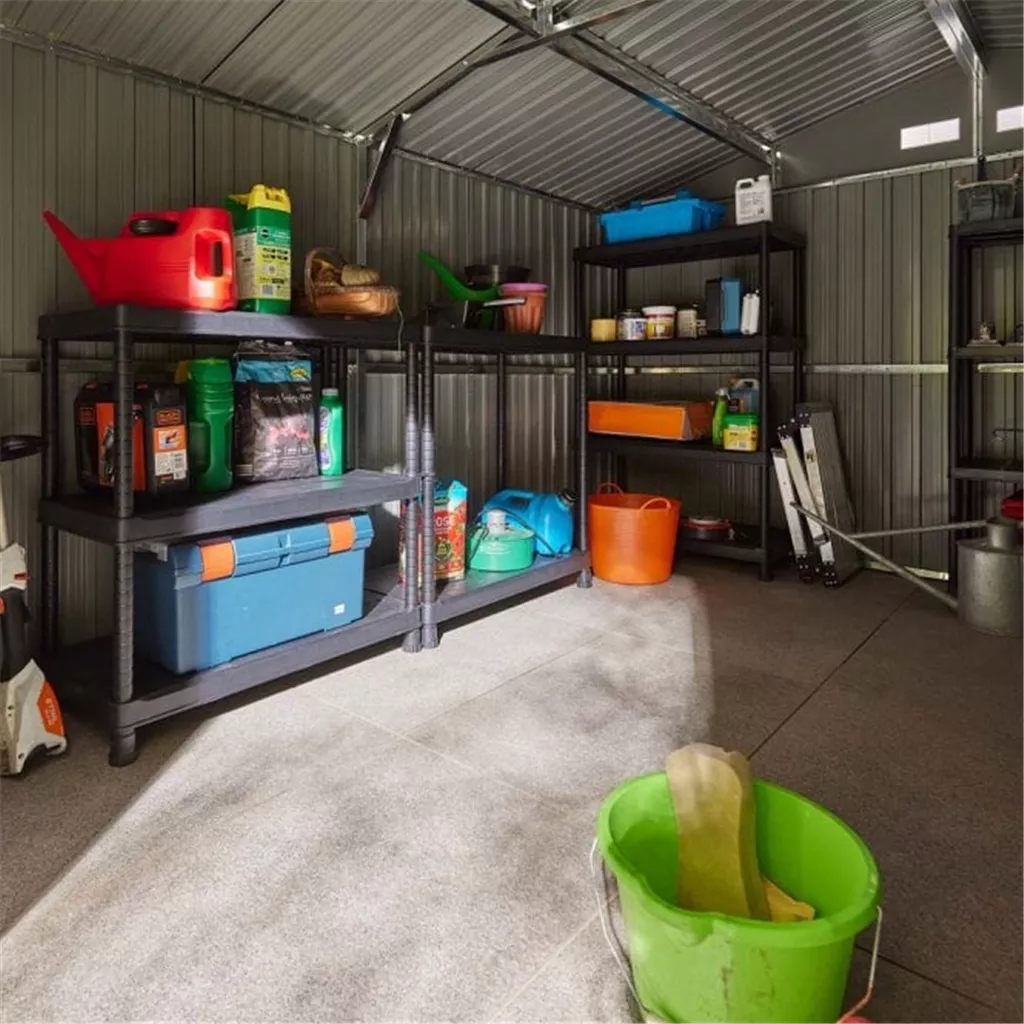 10 x 12 Deluxe Ironwood Metal Apex Shed – Double Door – Dark Grey product image