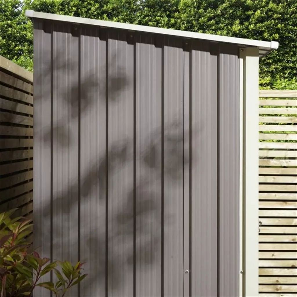 5 x 3 Deluxe Ironwood Metal Pent Shed – Single Door & Foundation Kit – Light Grey product image
