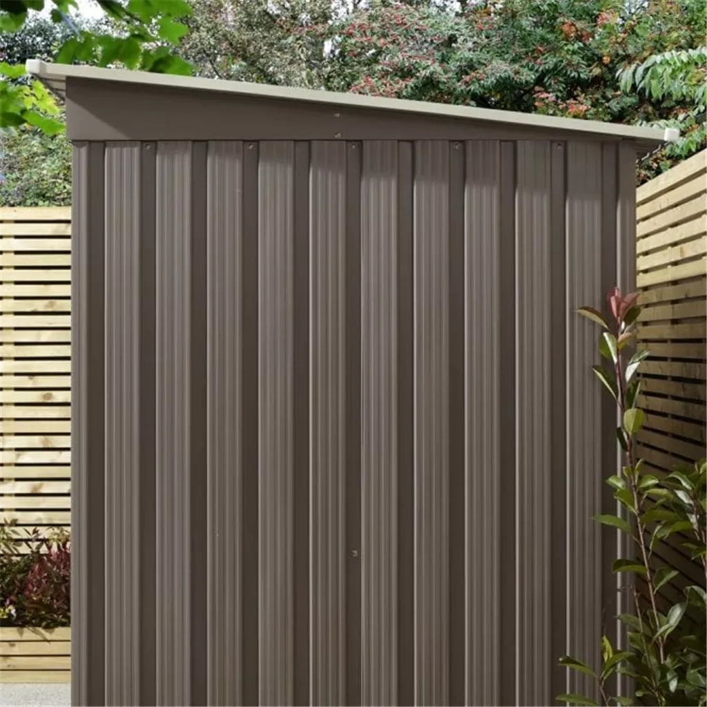 6 x 4 Deluxe Ironwood Metal Pent Shed – Single Door, Assembly & Foundation Kit – Light Grey product image