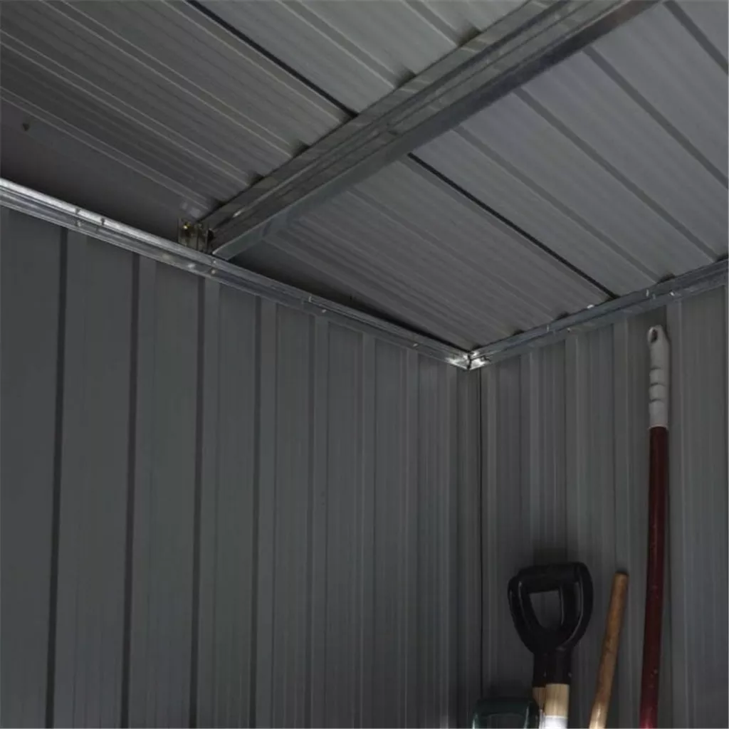 8 x 4 Deluxe Ironwood Metal Pent Shed – Single Door & Foundation Kit – Dark Grey product image