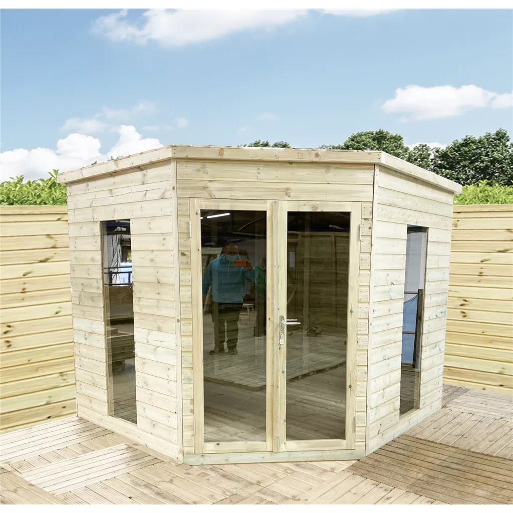 14 x 14 Corner Pressure Treated Summerhouse