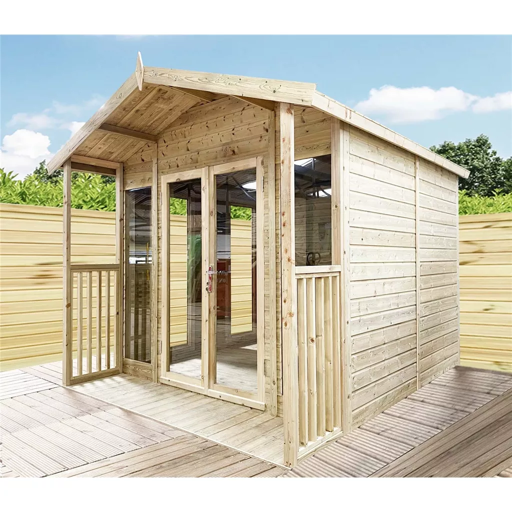 14 x 10 Pressure Treated Apex Summerhouse with Verandah
